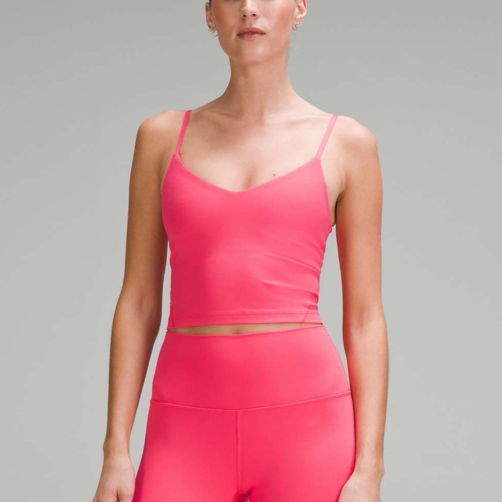 Lululemon Align Cropped Cami Tank Top Light Support A/B Cup in Glaze Pink Sz 14